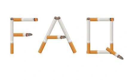 Das Wort "FAQ" aus Zigaretten gebildet